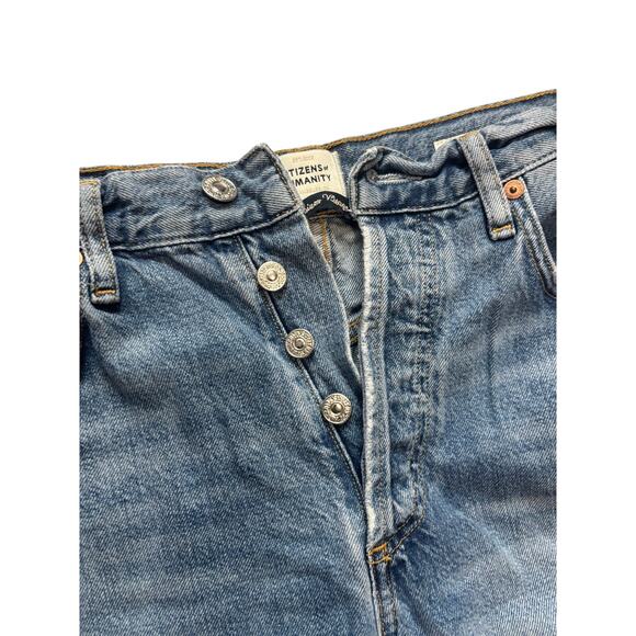 Citizens Of Humanity Emery Crop Denim Jeans Size 26 Button Fly Medium Wash - Picture 2 of 7